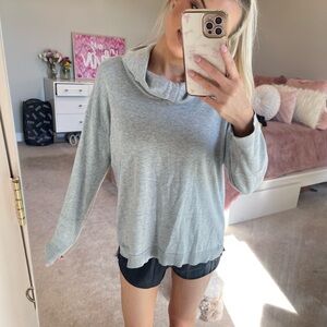 89th & Madison Light Gray Women's Cowl Neck Sweater